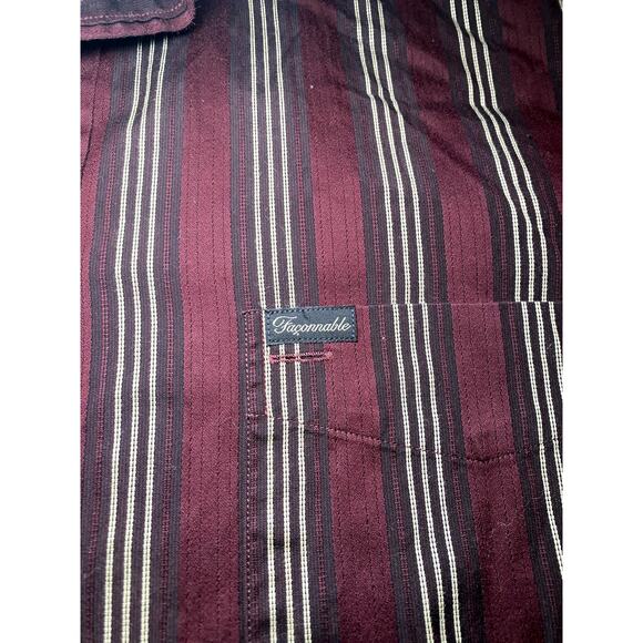 Burgundy Striped Button-Up Shirt - Men's XL - Excellent! - Picture 4 of 12